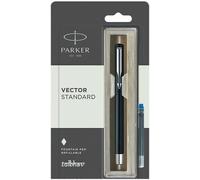 Parker Vector Cromata Cromo Inchiostro Stilo Penna Sottile Pennini Nero Blu Red