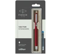 Parker Vector Cromata Cromo Inchiostro Stilo Penna Sottile Pennini Nero Blu Red