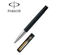 Penna a sfera Parker Vector nera opaca GT bordo oro RollerBall blu fine nuova