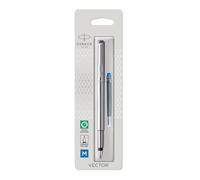 Parker Vector Fountain Pen Stainless Steel with Chrome Trim Medium Nib Blu