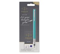 Parker Vector - Penna stilografica e cartucce d'inchiostro blu, confezione da 5