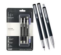 Parker Vector - Penna stilografica standard, penna roller, colore: nero