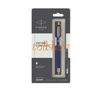 Parker Vector Standard Cromata Penna Stilografica (Blu Corpo + 1 Inchiostro Blu
