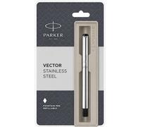 Parker Vector Steel CT Penna Stilo Fine Nib Conver Box Cromata P911 New OEM