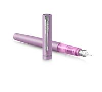 Parker Penna stilografica Vector XL | Laccatura lillà metallizzato su ottone | Pennino medio con ricarica di inchiostro blu | Confezione regalo