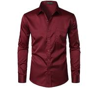 PARKLEES Camicia da uomo casual da lavoro slim fit