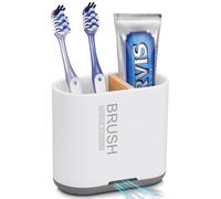 PARKMANI Portaspazzolino elettrico per bagno, portaspazzolino e dentifricio, contenitore rimovibile per spazzolino da denti con drenaggio per famiglia, bambini (bianco, medio)