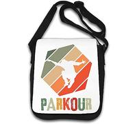 Parkour Colorful Jump Graphic Borsa a tracolla bianca