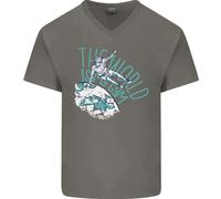 Parkour The World Is My Palestra Uomo Scollo A V Cotone T-Shirt