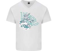 Parkour The World Is My Palestra Uomo Scollo A V Cotone T-Shirt