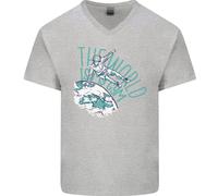 Parkour The World Is My Palestra Uomo Scollo A V Cotone T-Shirt