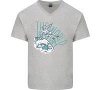Parkour The World Is My Palestra Uomo Scollo A V Cotone T-Shirt