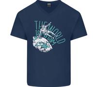 Parkour The World Is My Palestra Uomo Scollo A V Cotone T-Shirt