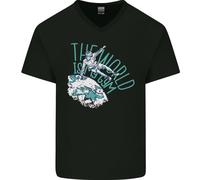 Parkour The World Is My Palestra Uomo Scollo A V Cotone T-Shirt