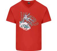 Parkour The World Is My Palestra Uomo Scollo A V Cotone T-Shirt