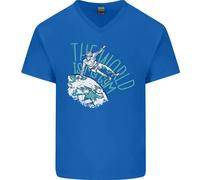 Parkour The World Is My Palestra Uomo Scollo A V Cotone T-Shirt