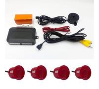 Parksensor PDC Kit Sensore Parcheggio Video Assistenza Radar Retromarcia Auto Monitor Automatico Display Digitale Telecamere Monitoraggio(Rosso)