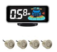 Parksensor PDC Kit sensori di parcheggio radar multipli Retroilluminazione Parktronic visualizzazione a LED Assistente rilevatore monitor backup(Gold sensors,4 sensors)