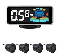 Parksensor PDC Kit sensori di parcheggio radar multipli Retroilluminazione Parktronic visualizzazione a LED Assistente rilevatore monitor backup(Gray sensors,4 sensors)