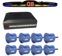 Parksensor PDC Kit sensori parcheggio radar multipli Retroilluminazione Park tronic visualizzazione LED Monitor backup Assistente rilevatore 4/6/8(Blu,8 sensors)
