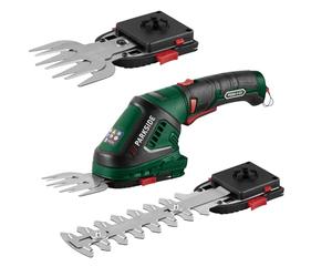 Parkside.® - Forbici per erba e arbusti a batteria PGSA 4 A2 2 in 1, Verde, nero, rosso, argento