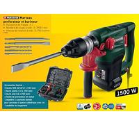 Parkside PBH 1500 B2 - Martello pneumatico, percussione e scalpello, 1.500 W, con accessori