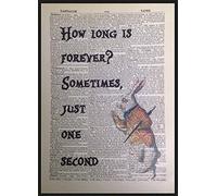Parksmoonprints Alice nel paese delle meraviglie How Long Is Forever, immagine di stampa del dizionario vintage