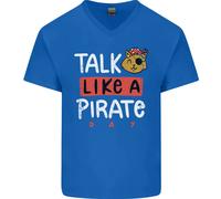 Parla Come un Pirata Giorno Uomo V-Neck Cotone T-Shirt