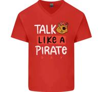 Parla Come un Pirata Giorno Uomo V-Neck Cotone T-Shirt