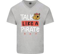 Parla Come un Pirata Giorno Uomo V-Neck Cotone T-Shirt