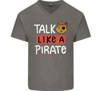 Parla Come un Pirata Giorno Uomo V-Neck Cotone T-Shirt