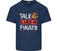 Parla Come un Pirata Giorno Uomo V-Neck Cotone T-Shirt