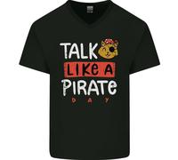 Parla Come un Pirata Giorno Uomo V-Neck Cotone T-Shirt