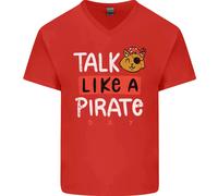 Parla Come un Pirata Giorno Uomo V-Neck Cotone T-Shirt