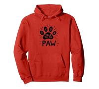 Parla con Il Paw Funny Pet Lover Felpa con Cappuccio, Unisex per Adulti, Rosso, L