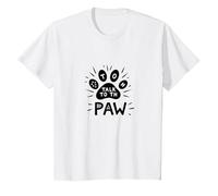 Parla con Il Paw Funny Pet Lover Maglietta, Bambini, Bianco, 4 Anni