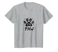 Parla con Il Paw Funny Pet Lover Maglietta, Bambini, Grigio Melange, 10 Anni
