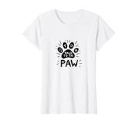 Parla con Il Paw Funny Pet Lover Maglietta, Donna, Bianco, XS