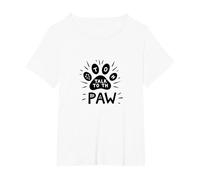 Parla con Il Paw Funny Pet Lover Maglietta, Donna Plus-Size, Bianco, 6X