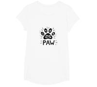 Parla con Il Paw Funny Pet Lover Maglietta, Ragazze, Bianco, XS