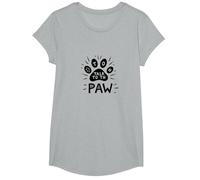 Parla con Il Paw Funny Pet Lover Maglietta, Ragazze, Grigio Melange, S