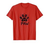 Parla con Il Paw Funny Pet Lover Maglietta, Uomo, Rosso, S