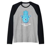 Parla con la mia Mano - Simbolo Divertente Hamsa Hamsa Maglia con Maniche Raglan