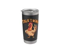 Parla con l'allevatore di galline meme per gli amanti dei polli Bicchiere termico in acciaio inox doppia parete