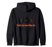 Parla con Me Come Un Robot ottimista AI Felpa con Cappuccio