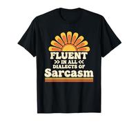 Parla fluentemente Tutti i dialetti del Sarcasmo Vintage Sunset Retro Maglietta