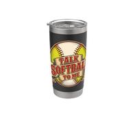 Parla Softball To Me Giocatore Divertente Bicchiere termico in acciaio inox doppia parete
