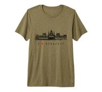 Parlamento di Budapest Ungheria Skyline Amo I Love Budapest Maglietta Premium