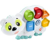 Fisher-price - parlamici fabietto orsetto forme e colori, versione italiana, giocattolo interattivo musicale e puzzle con luci e movimenti per l'apprendimento, 18+ mesi, hrb80