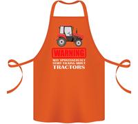Parlando About Trattori Divertente Contadino Cotone Grembiule 100% Biologico